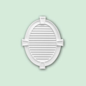 Oval Louver With Decorative Trim And Keystones