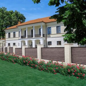 Prefabricated faux brick Fence 0006