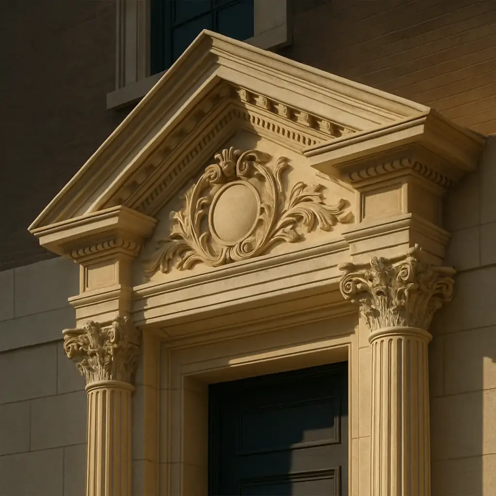 exterior door pediment