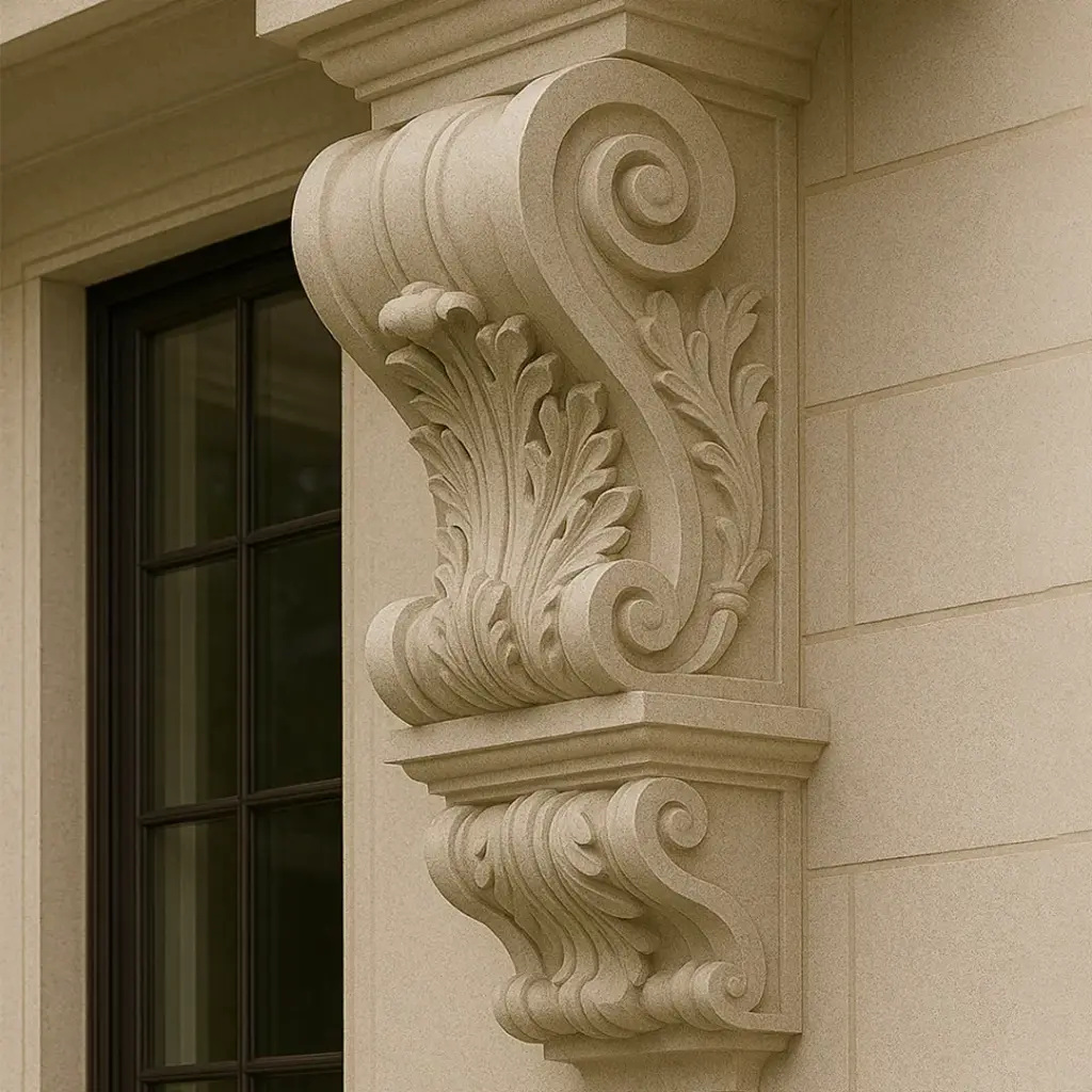 exterior corbels on house