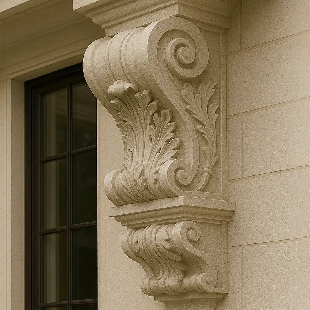 exterior corbels on house