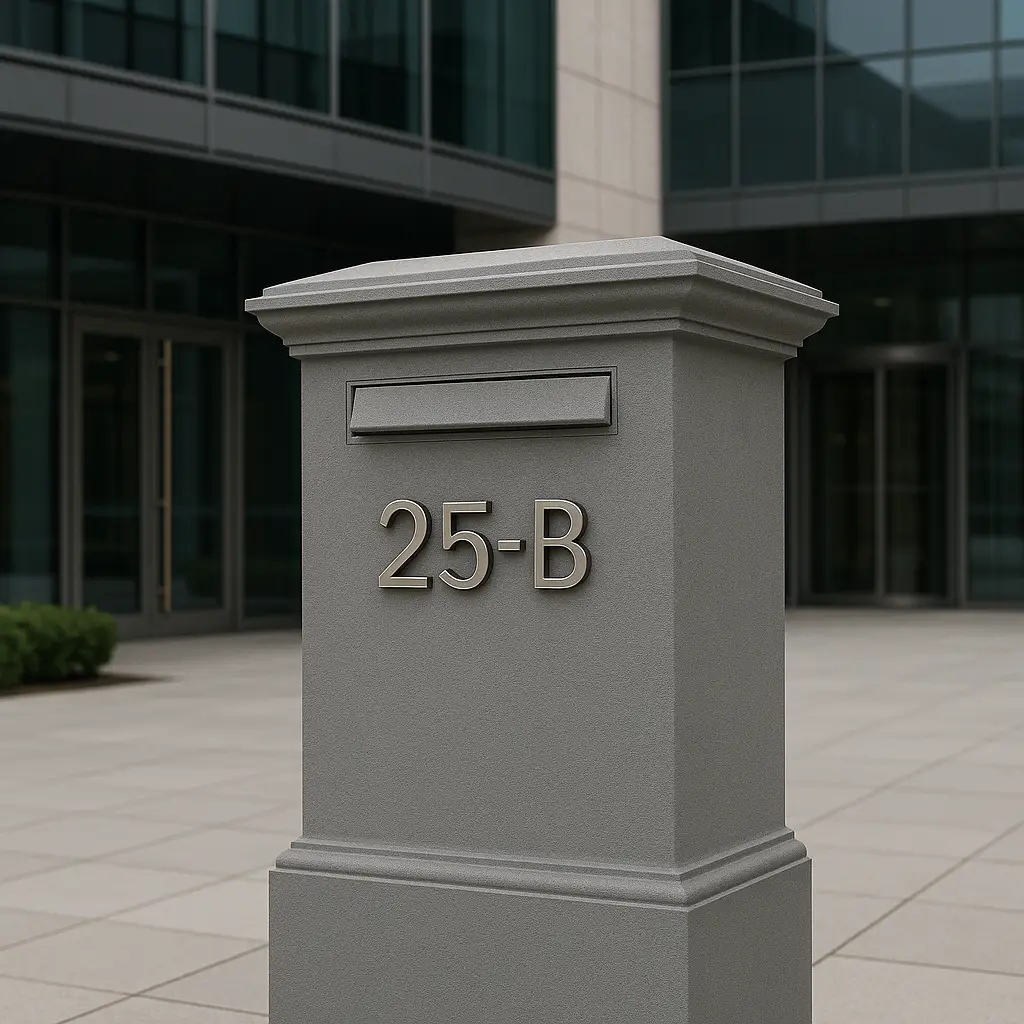modern stucco mailbox
