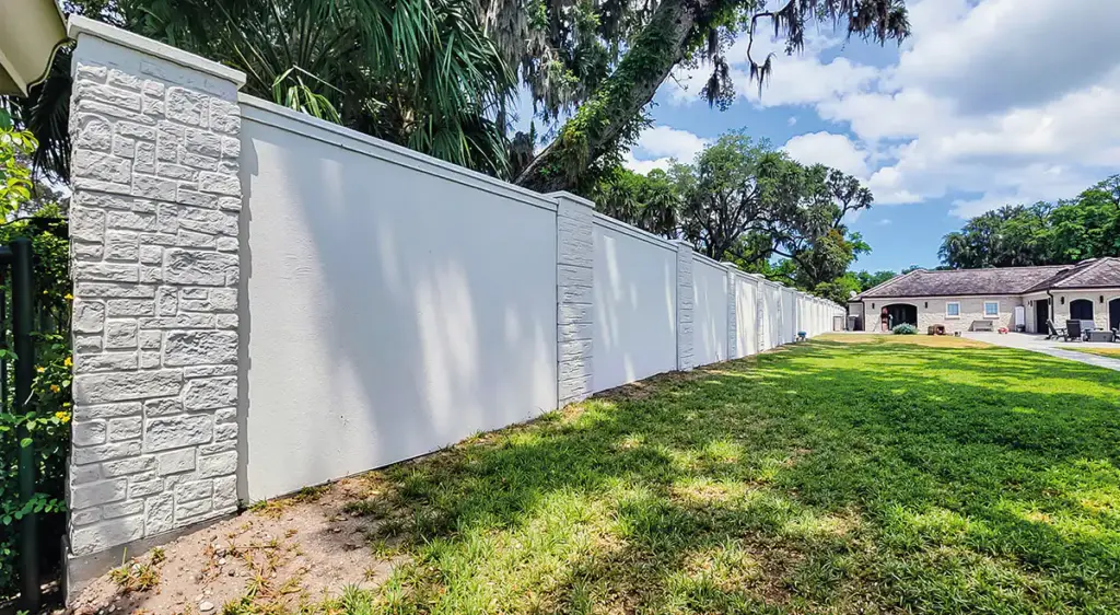 MOdern stucco wall fence