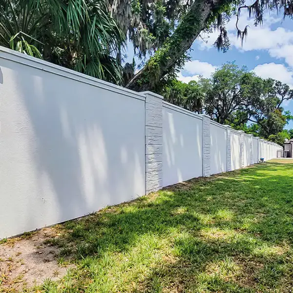 MOdern stucco wall fence