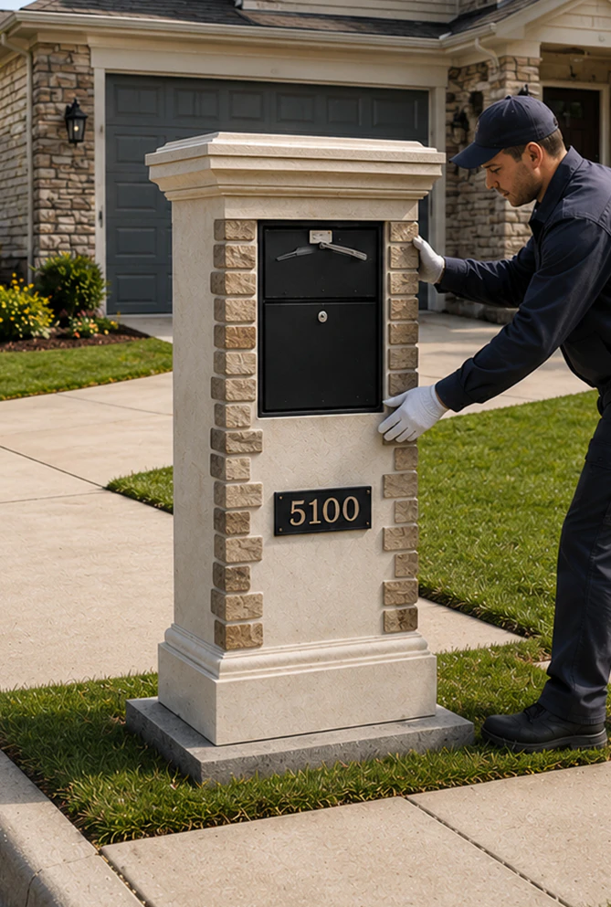 Stucco Mailboxes And Lamp Posts Kits Header 8 Vertical