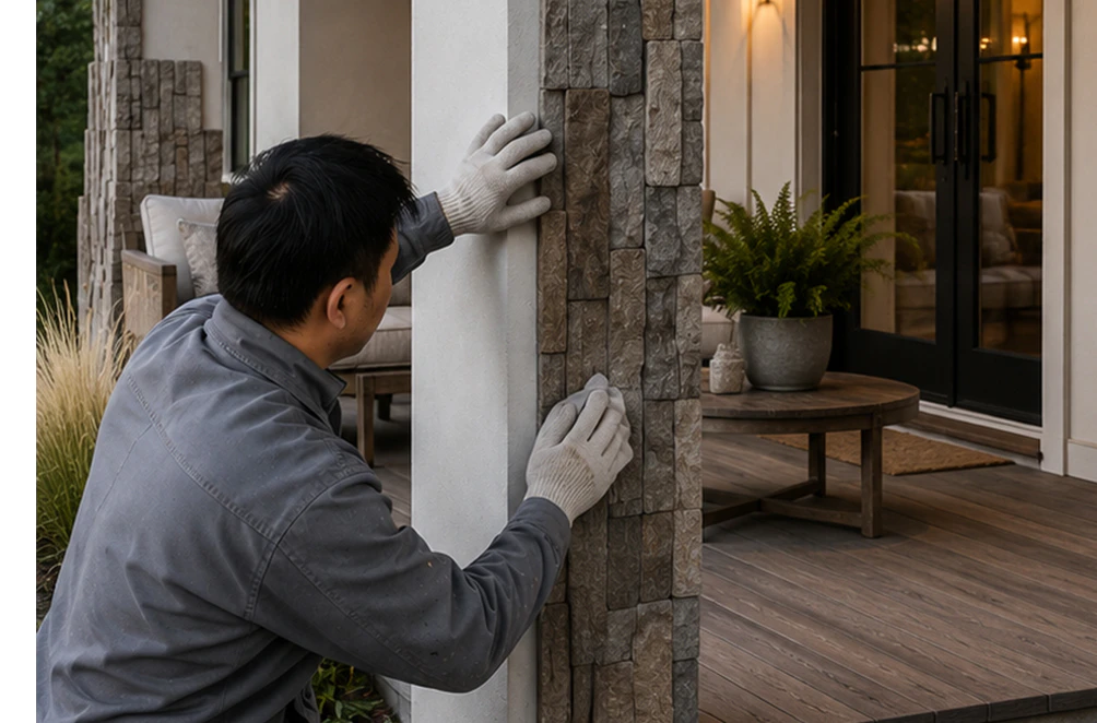 Faux Stone Panels Exterior Header 7 Horizontal